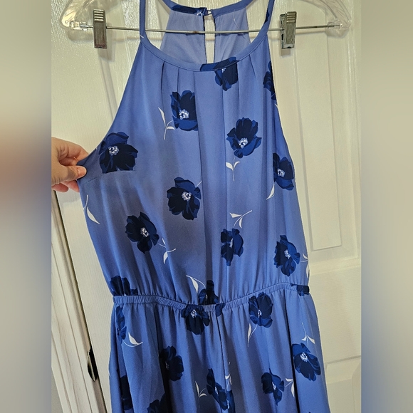Banana Republic Blue Floral Halter Neck Midi Dress - Small - Picture 3 of 6